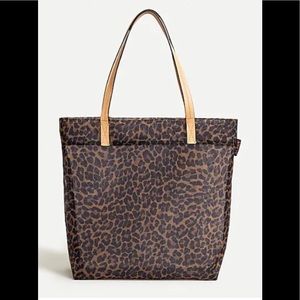 NWT J. Crew Mesh Tote in Leopard